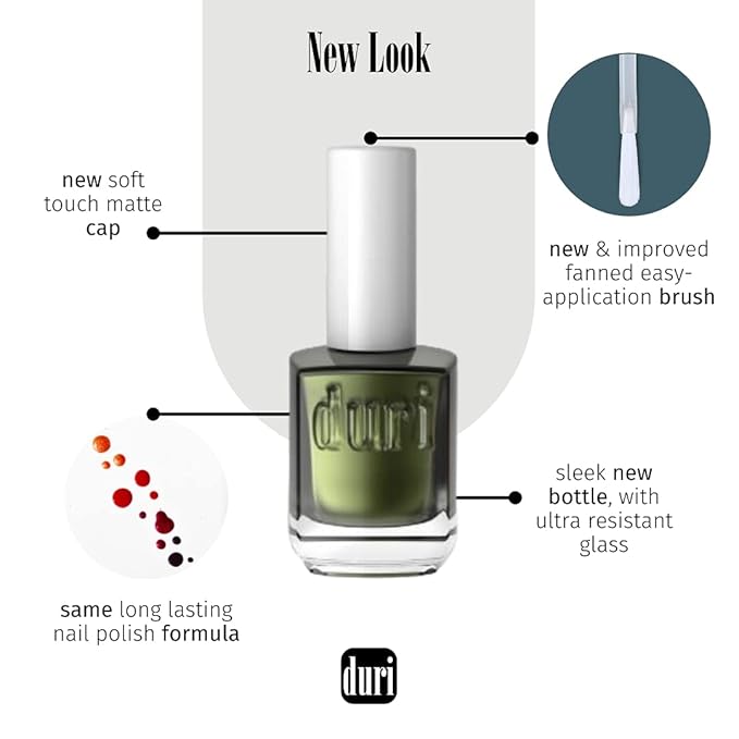 duri 763 High Key Nail Polish, Burgundy Purple Metallic Shimmer Lacquer, Full Coverage, Glossy Finish, Fast Drying, 0.45 Fl Oz