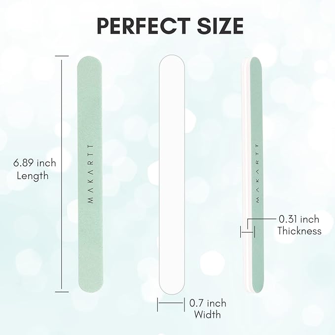 Makartt Nail Buffer: 400/6000 Grit Extra Fine Buffer Nail File, Nail Buffer and Shine Kit for Natural & Acrylic Fingernail, Easy to Hold, Green White, 10 Pcs