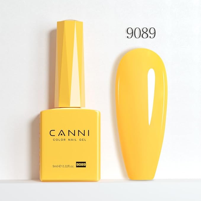 CANNI Neon Yellow Gel Polish - Bright Pastel Yellow Color, High Gloss Soak Off U V French Nail Manicure Salon DIY