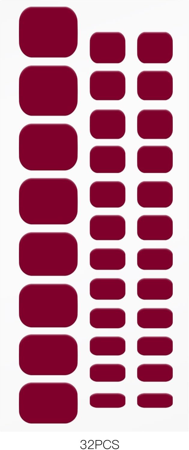 JMEOWIO Gel Toenail Stickers Wine Red Semi Cured Gel Strips Wraps UV/LED Supplies Toenail Art Design Decoration Accessories