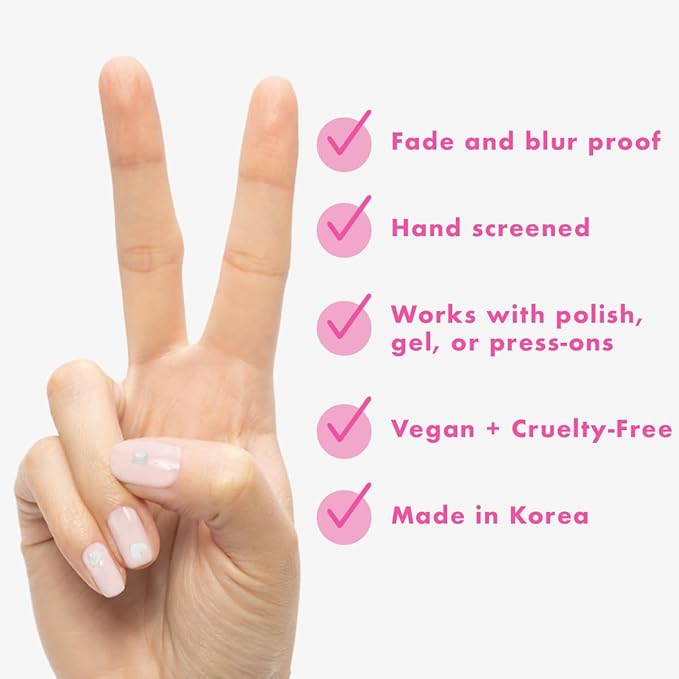 Olive & June Nail Art Stickers | Easy-to-Use Nail Designs | Nail Art Made Easy | Hand-Screened, No-Fade Ink | Accent, Mix & Match, or Cover Chipped Polish | for The Bridal Party