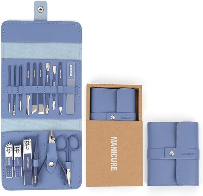 Nail Clipper Set, Manicure and Pedicure kit, Nail Care kit, Finger Nail Clippers Adult, Mens Grooming kit, Nail Care Kit for Men, Nail Grooming kit, Travel Nail Kit, Professional Manicure