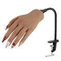 Nail Pratice Training Hand for Acrylic Nails with Stand Bracket,Soft Silicone Maniquin Hand, Flexible Bendable Nail Practice Fake Hand for Nails Art Practice Tool