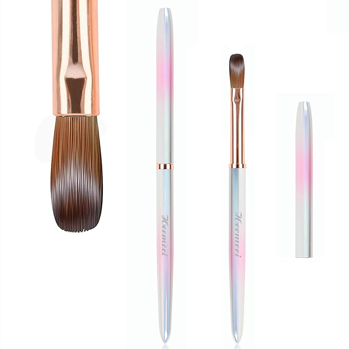 Acrylic Nail Brush Size 12, 100% Pure Kolinsky Nail Art Brush, Sturdy Handle Acrylic Powder Design Tools for Professional Manicure DIY Home Salon (12#)