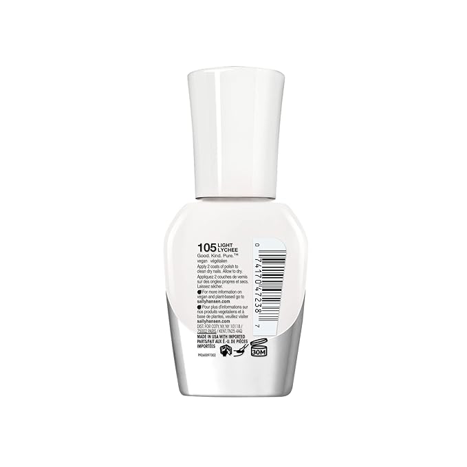 Sally Hansen Good.Kind.Pure Nail Polish, Light Lychee, 0.33 Fl Oz, Packaging May Vary (Pack of 2)