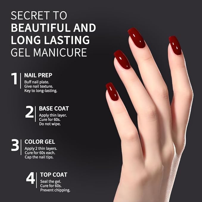 JR 9pcs 15ml Deep Red Burgundy Gel Polish Set Crimson Soak Off Polish Dark Cherry Gel Polish Colors For Nail Salon Gift Red