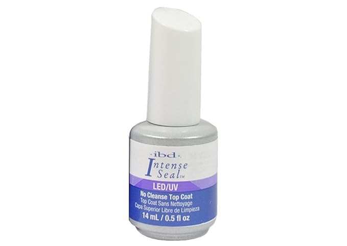 IBD LED/UV Intense Seal No Cleanse Top Coat Eliminates Buffing Mirror Glass Finish.- Size 0.5 Fl.oz / 14ml, 2 Pack