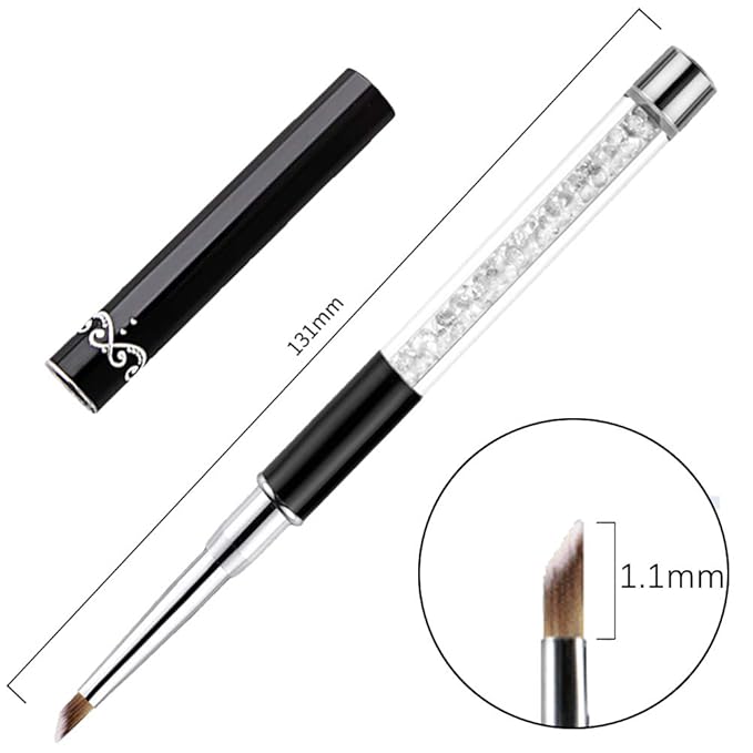 DANNEASY 3Pcs Acrylic Nail Art Brush Set Ombre Brush For Gel Nails UV Gel Polish Gradient Color Tips Manicure Polish Drawing Pen Tools