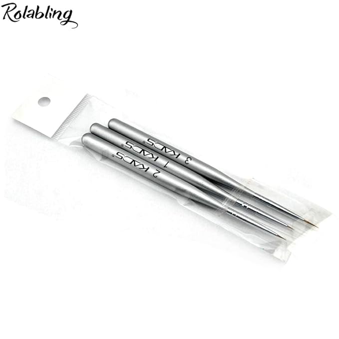 3PCS/SET Professional Acrylic Nail Art Brush Set for UV Gel Nail Art Tips Drawing Brush Pen Nail Art Tools (Size3-4)