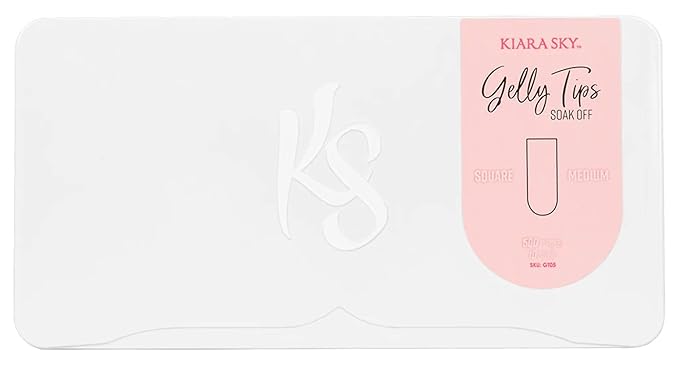 Kiara Sky Gelly Tips | Soak Off Soft Gel Nail Extensions | 500 pieces - 10 Sizes | Square Medium