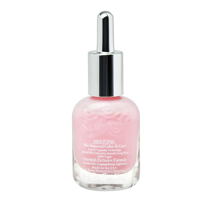 Nailtopia - Plant-Based Chip Free Nail Lacquer - Non Toxic, Bio-Sourced, Long-Lasting, Strengthening Polish - Do or FiDi (Pale Pink) - 0.41oz