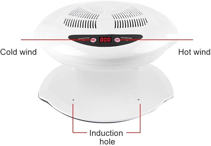 Nail Dryer, hot and Cold air Sensor, Manicure Tool for Fan for Drying Nail Polish for Living Room and Home (White)