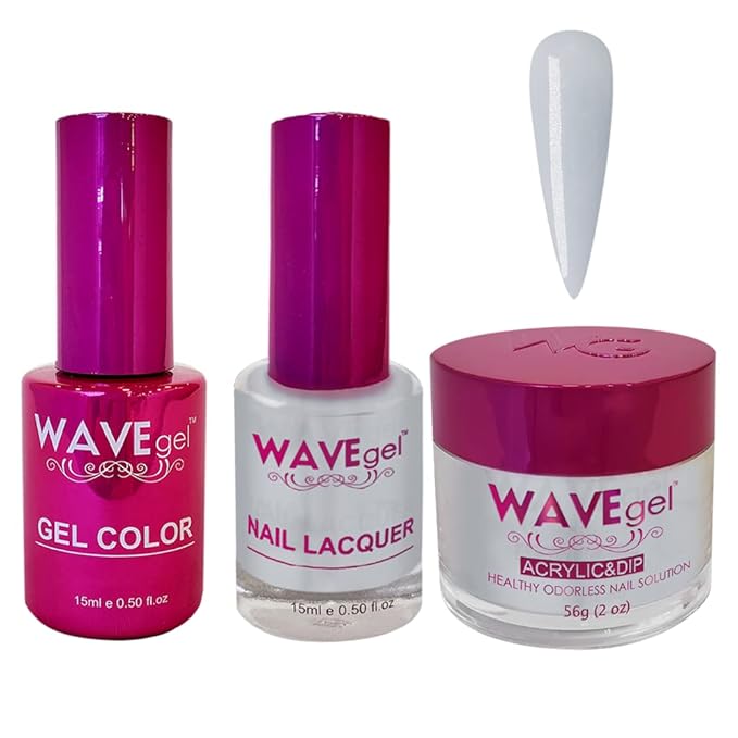 WAVEGEL Soak-Off Gel, Nail Lacquer & Acrylic/Dip Powder Matching Set - Princess Collection - #66 Cloud Fall