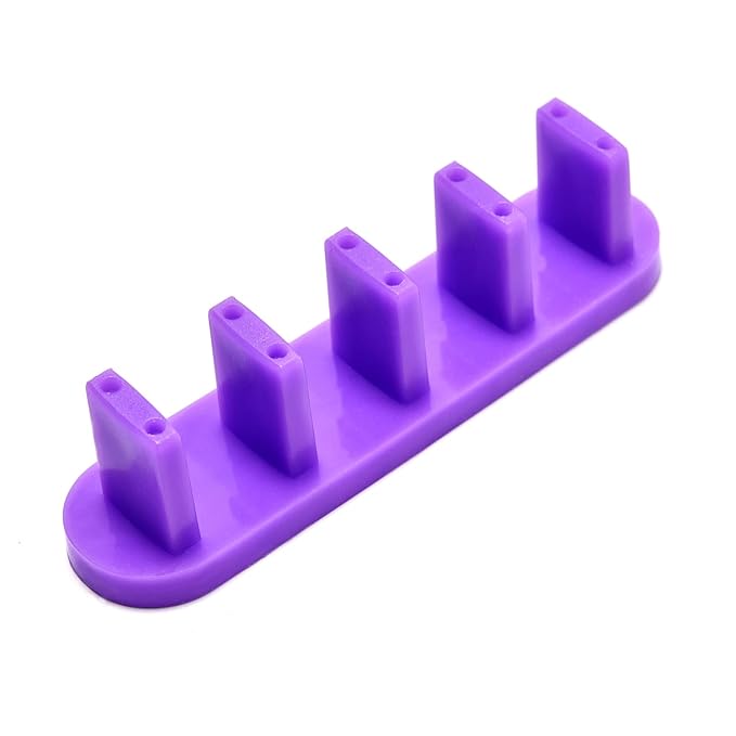 3pcs False Nail Art Tips Practice Display Stand Tool with 10 pcs False Nail Tips for Gel Nail Polish DIY Nail Training Tools (Purple)