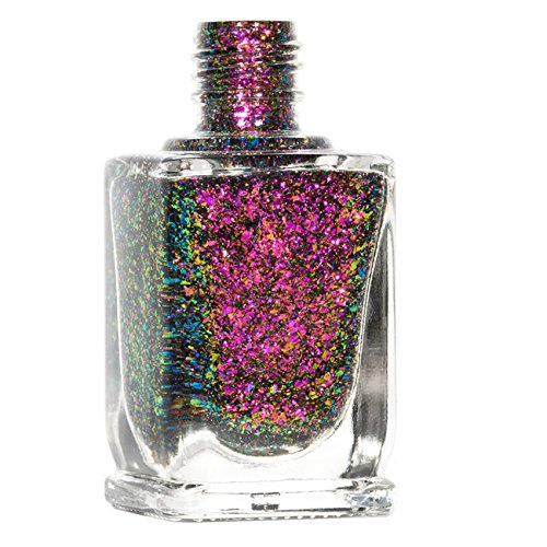 ILNP Neon Rosebud - Fuchsia, Green, Gold Ultra Chrome Color Shifting Flakie Nail Polish