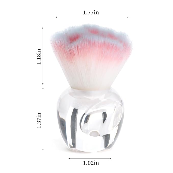 BQAN Nail Dust Brush Nail Art Dust Powder Remover Brush Nail Arts Dust Cleaner Brush Soft Kabuki Cleaner Brush for Makeup or Acrylic UV Gel Nail Arts (Pink-blue)