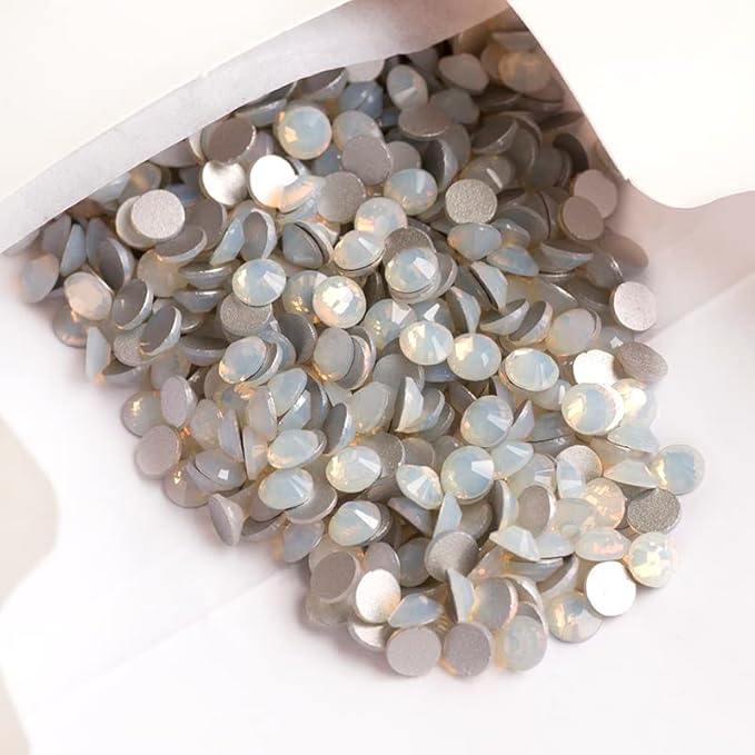 SS3 1440pcs Crystal Glass Opal White Nail Art Rhinestones Flatback Stone Non Hot Fix Strass for Nails Garment Clothing Craft Decoration