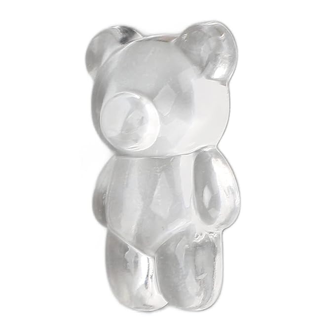 50PCS Nail Polish Color Card, Cartoon Bear Shaped Transparent Acrylic Nail Color Display DIY Manicure Tool Accessories for Nail Salon Training Practicing