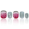 Handmade Acrylic Press On Nails Summer Vacation Nails Short Square Press On Nails Pink Women Gifts COOLYOUNG False Nails, 15 PCS, Size L