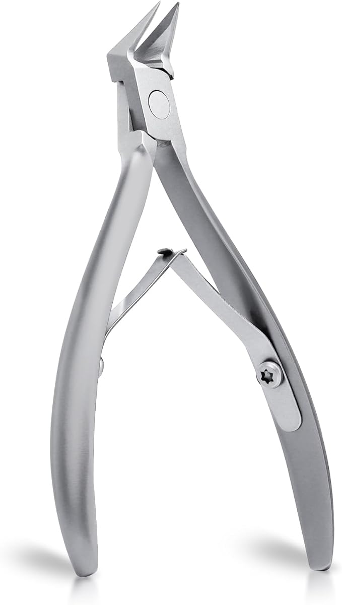 Toenail Clippers - Straight Slanted Blade for Ingrown and Thick Nails, Light Weight Sharp Pointed Tip Toe Nail Cutter, Stainless Steel Heavy Duty Podiatrist Tools for Seniors Men (Silver)