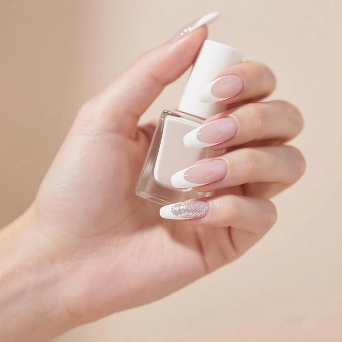 Short Almond Gel Nail Tips, 600PCS Pre - Etched Clear Fake Nails, 12 Sizes Full Cover Soft Acrylic Press - On Nail Extensions, No C Curve, DIY Manicure at Home