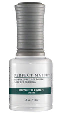 LeChat - Perfect Match Gel Polish - Down To Earth - Shadow Gray-Green with Cream Finish - (0.5 Ounce) - Easy Application - Soak Off Formula