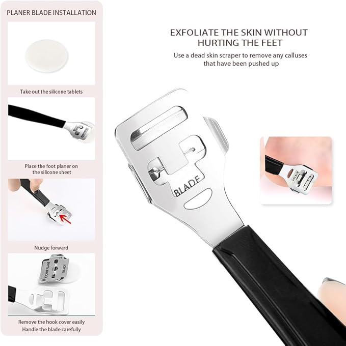 Professional Pedicure Tools Set, 10 in 1 Stainless Steel Pedicure Foot Supplies Set, Foot Files Kit, Callus Remover, Pedicure Tools for Feet Spa