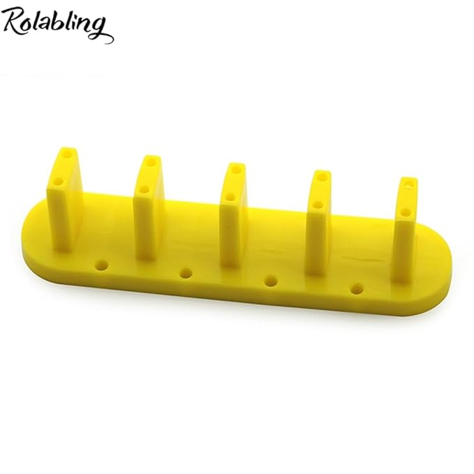 3pcs False Nail Art Tips Practice Display Stand Tool with 10 pcs False Nail Tips for Gel Nail Polish DIY Nail Training Tools (Yellow)