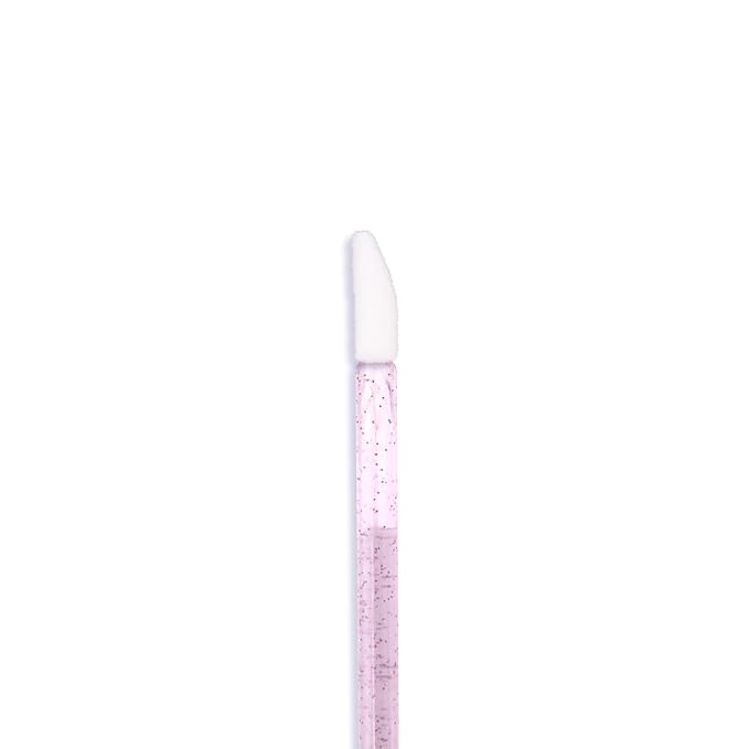 100 Pieces Disposable Lip Applicators – Lint-Free Versatile Doe Foot Makeup Wands for Lip Gloss, Lipstick, Lash Extensions, Beauty Starter Kits Essential (100 Brushes, Rose Pink Crystal)