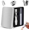 Stainless Steel Large Mouth Nail Clippers, 2025 Upgrades Large Wide Jaw German Clipper for Thick Nails, Angled Head Long Handled Toe Nail Clippers with Wide Jaw Opening (with rubbing Strips-Silver)