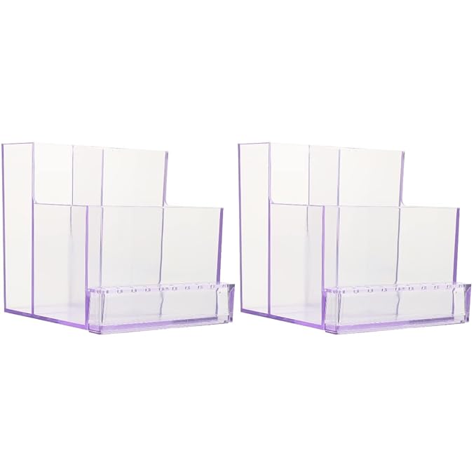Beaupretty 2pcs Professional Nail Drill Bit Organizer Dustproof Plastic Storage Box for Grinding Heads and Accessories for Nail Salons and Home Use Design for Easy Access