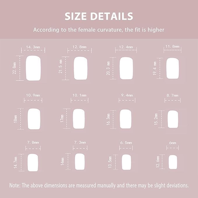 24PCS Sheer Pink Press On Nails - Pearlized Square Medium Length with Rose Quartz Chrome Finish, Glazed Fake Nails for Bridal & Vacation Wear (Blush Frost & Moonlight Sheer)