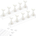 Etercycle Acrylic Nail Display Stand DIY Nail Crystal Holder Magnetic Practice Stands with Reusable Adhesive Putty Clay for False Nail Tip Manicure Tool(White with gold)
