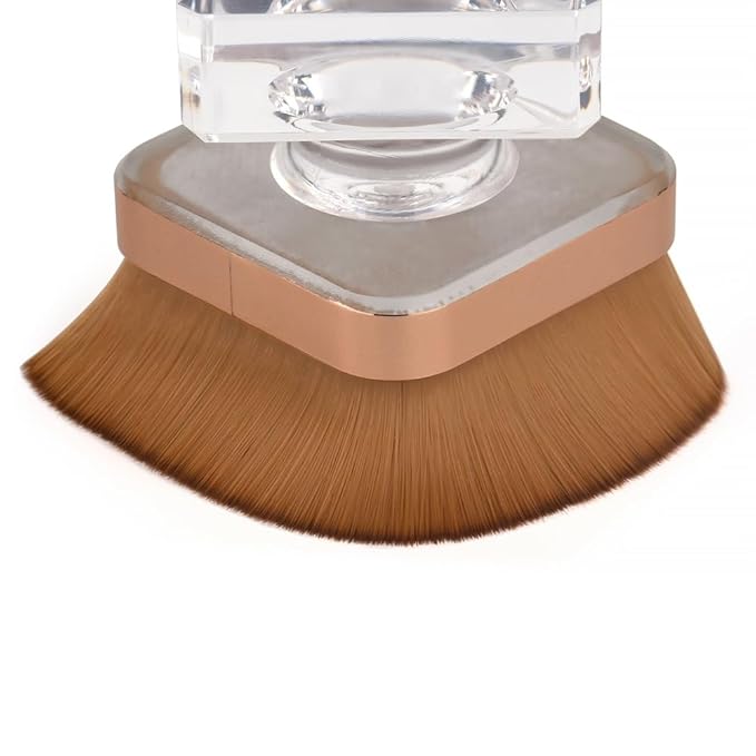 Nail Art Dust Brush Nail Dust Brush Nail Powder Brush Soft Bristle Nail Brush Nail Cleaning Tools Cleaning Nail Brush (Double brown flat head)