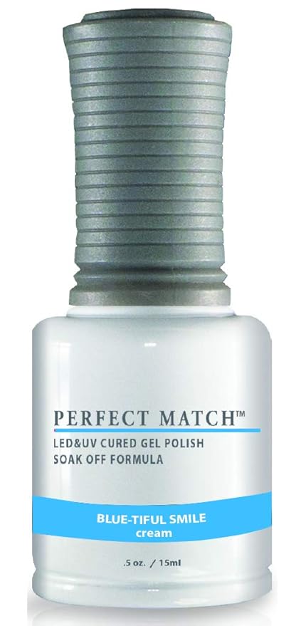 LeChat Perfect Match Gel Polish, Blue-Tiful Smile, 0.5 Fluid Ounce