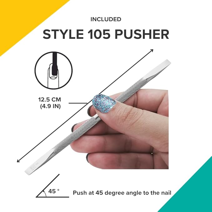 Rui Smiths Pro Stainless Steel 8-Piece Manicure Kit For Home And Salon With Professional Precision Cuticle Nipper And Metal Pusher Style No. 105
