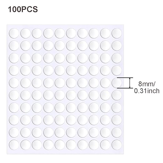 1000 Pcs False Tip Double Sided Adhesive Dots, 8mm/0.31" Pre-Cut Removable Round Putty, Waterproof Tapes No Trace Sticky Putty for Nail Art Holder and Festival Decoration