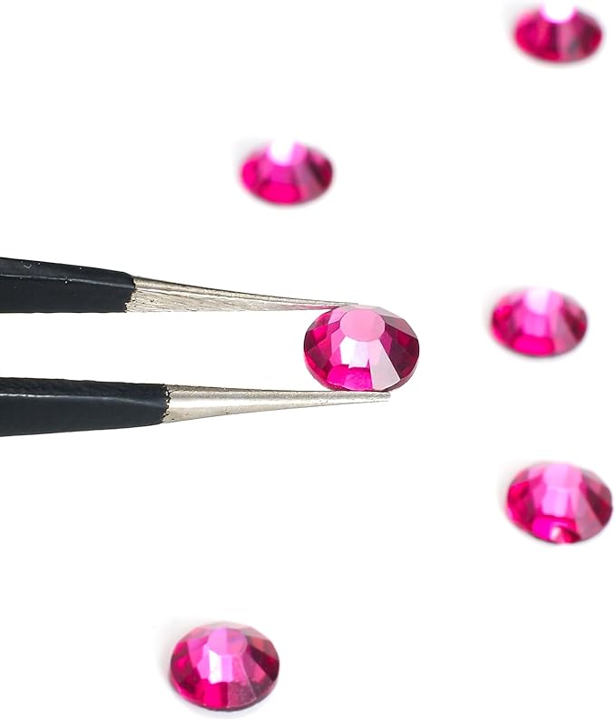 1440pcs Flat Back Rhinestones Glitter Round Crystal Gems Glass Rhinestones for Crafts Nail Art Clothes Shoes DIY Decorations, Rose, SS10, 2.7-2.9mm