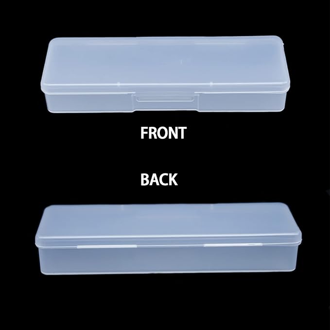 Manicure Tool Box, 8 Pieces Clear Box for Nail Tool, Transparent Personal Nail Box for Manicure, Plastic Nail Art Tool Box Storage Organizer Case Container for Organizing (7.1x1.96x1.18)