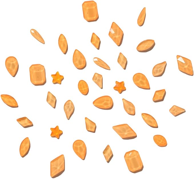 100pcs Neon Orange Shape Nail Flatback Crystals Glass Stones 3D Nail Gems for Art Design Decoration Accessory Pack Set