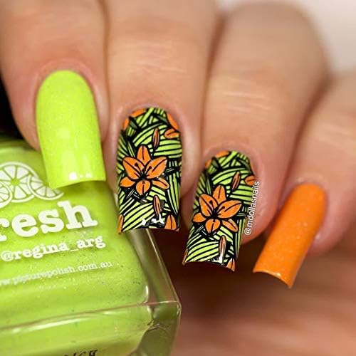 Whats Up Nails - B037 Growing Beauty Stamping Plate for Nail Art Design
