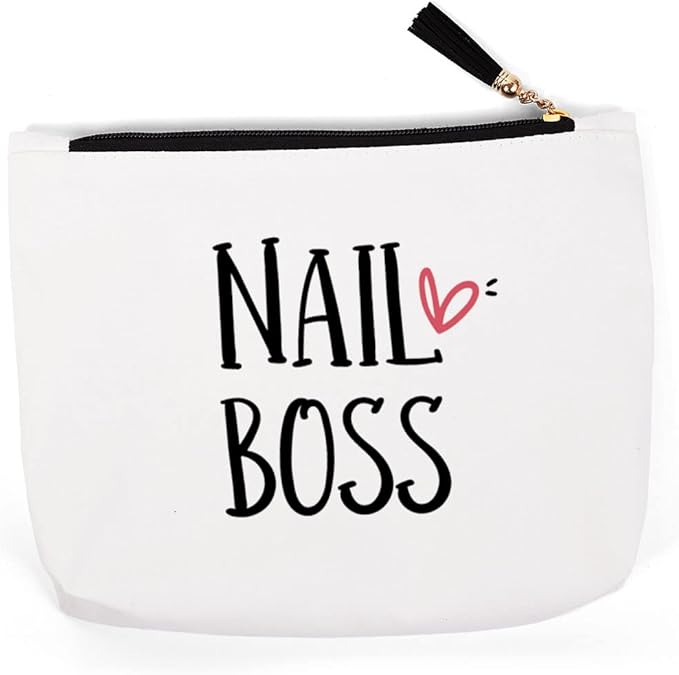 Nail Tech Gifts for Women, Nail Boss Gifts, Nail Artist Gift Beautician Gift Nail Tech Charm Manicurist Gift Graduation Nail Technician Christmas Birthday Gifts, Nail Boss Makeup Bag