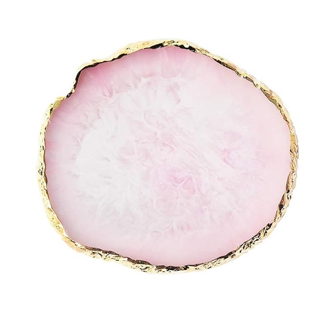 AKOAK 1 Pack Natural Resin Agate Phnom Penh Nail Glue Palette Crystal Edge Shooting Props Toning Works Display Board Tool (Light Pink)