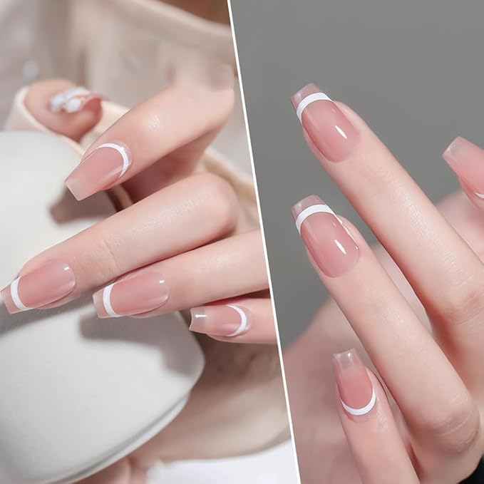 Gel Paint For Nails Art, Paint Nail Gel Polish For French Tip Tool Design For Home Salon DIY Gel Nail Art (White, M)