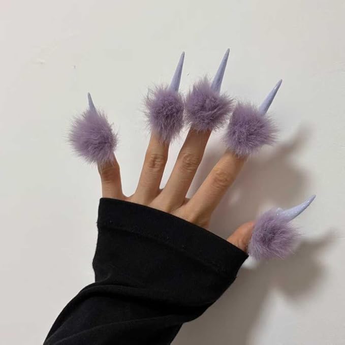 Handmade Fake Nails with Dragon Claw Tips Dark Elegant Theme Unique Niche Design Easy Apply Size L
