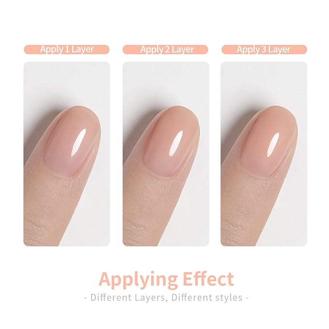 RARJSM Rubber Base Gel Nude Pink Rubber Base Coat Gel Nail Polish Sheer Pink for Nails French Manicure Transparente Extend Gel Soak Off UV LED Curing Requires Single Bottle 15ml Salon Home DIY Use