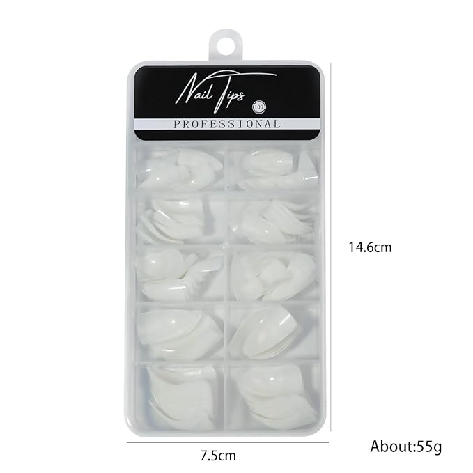100PCS Medium Stiletto Nail Tips,10 Sizes Artificial Press on Nail Tips Halloween Style Natural Stiletto False Eagle Claw Art for Nail Salons (Natural)