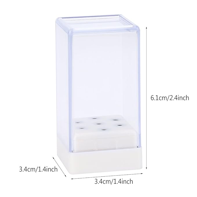 7 Holes Nail Drill Heads Bits Holder Organizer Box Container for Nail Grinding Heads Display