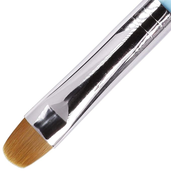 Ivy L Premium 2 Way French Gel Acrylic Nail Art Kolinsky Brush with Dotting Tool for Professional Manicure Cuticle Clean up Nail Art Design (Size # 16, Blue Marble)