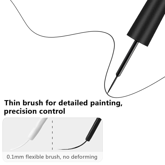 Black And White Gel Polish, 2PCS 8ML Gel Nail Polish Art Liner Set for French Tips Swirls Lines Gels Paint with Build in Thin Brush Detailing Draw Design Home Manicure Salon Supply UV Curing